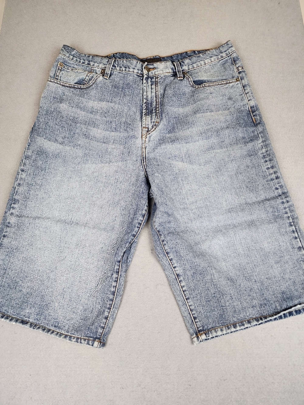 Sean John Men's Light Blue Washed Denim Shorts Retro 90s Streetwear 5 Pocket